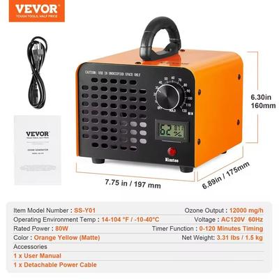 High Capacity Ozone Generator Machine For Odor Removal And Air Purification 12000mg h