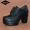 Kleine Größe 32-43 tiefe Mund Spitze Block High Heels Schuhe Frauen 2025 Herbst Winter dicke Plattform Pumps mit Pelz Büro Oxfords