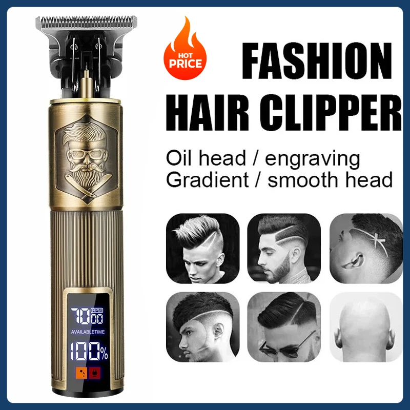 Haarschneider Vintage Akku-Haarschneidemaschine USB-Aufladung Haarschneidemaschine Tragbarer Elektrorasierer Friseur Geeignet für Männer Image