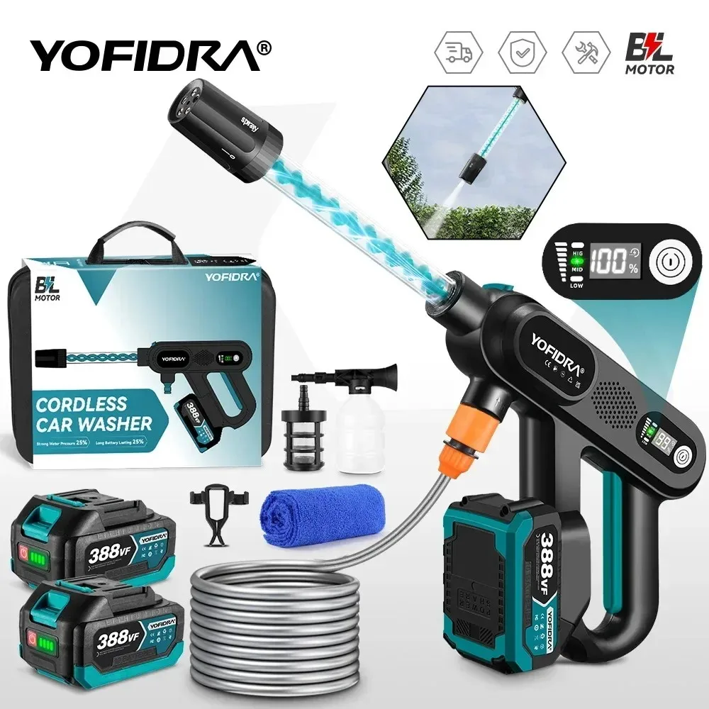 220Bar Bürstenlosen Elektrischen Auto Waschmaschine 5 IN 1 Cordless Wiederaufladbare Auto Reinigung Garten Bewässerung Werkzeuge Für Makita 18V batterie Pin