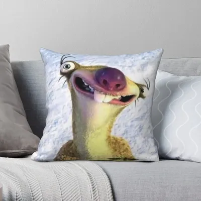 Sid Ice Age Quadratischer Kissenbezug, Polyester, Leinen, Samt, kreativer Reißverschluss, dekorativer Kissenbezug, Auto-Kissenbezug Image