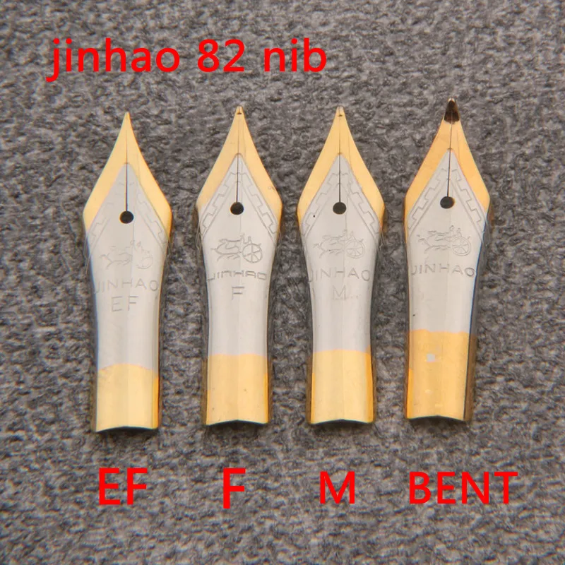 JINHAO 82-Füllfederhalter, goldfarben, silberfarben, EF F M, gebogen, für Business, Büro, Schulbedarf, Tintenstifte Image