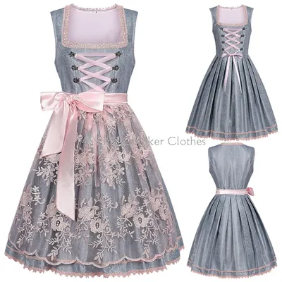 Deutsches bayerisches Oktoberfest-Bierfest-Kostüm für Damen, Dirndl-Stickerei-Kleid für Karneval, Partykleid Image
