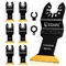 Lames multi-outils oscillantes en titane, lames multi-outils à dégagement rapide pour le métal, le bois, les clous, les vis, les outils de coupe universels 6 pièces