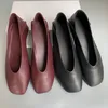 Jenny&Dave Französische Vintage-Schuhe aus echtem Leder mit flachem Mund, flache Schuhe zum Hineinschlüpfen, Ballettschuhe, minimalistische Schuhe