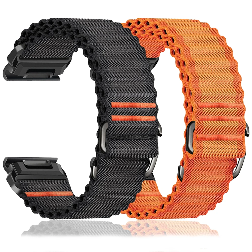 QuickFit 26 mm 22 mm Nylonarmband für Garmin Enduro 3 Epix Gen 2/Quatix 8/TACTIX 8/Descent Mk3i/Fenix8 E 7 7X 6 6X 5X Bandarmband Image