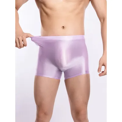 Sexy Männer nahtlose Slips Höschen u Ausbuchtung Beutel Boxer glänzend glänzend glatte Dessous Mann Unterwäsche u konvexe atmungsaktive Slips Image