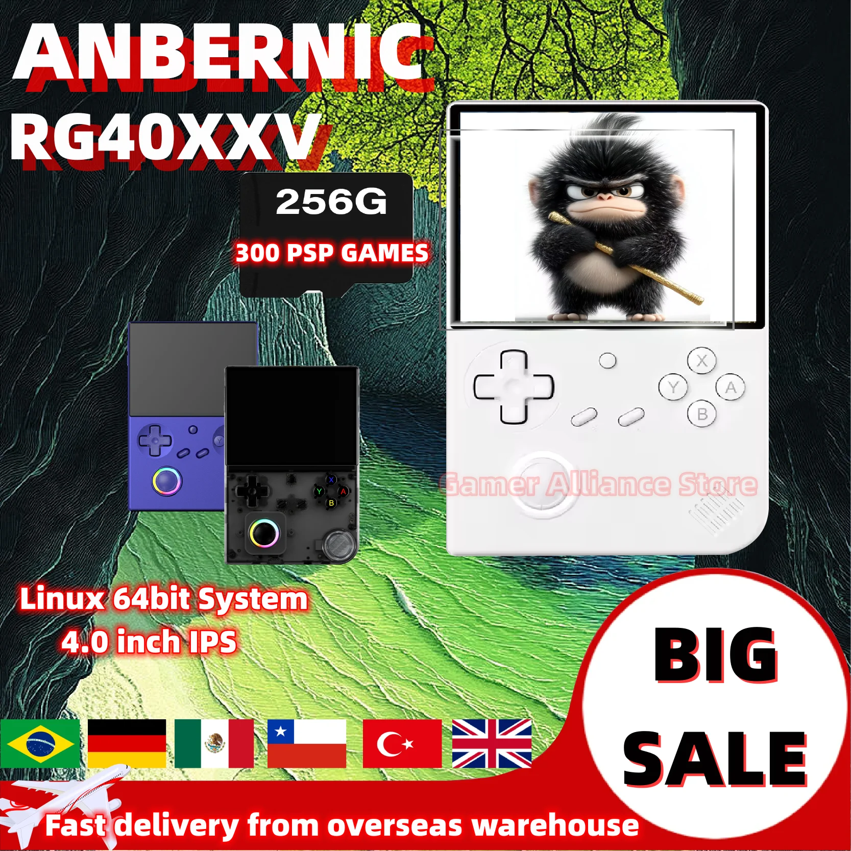 ANBERNIC RG40XX V RG40XXV Retro Handheld Spielkonsole Videospielkonsolen PSP Spiele Unterstützung Ausgang 5G WiFi Linux Bluetooth Geschenke Image