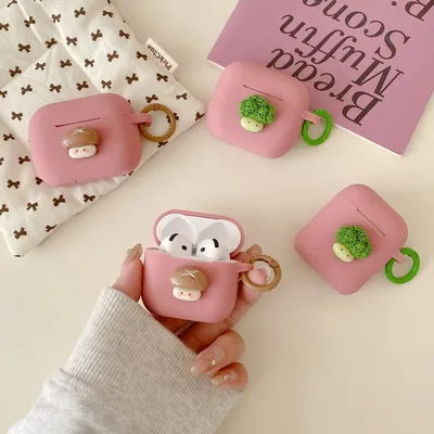 3D süße Cartoon Silikonhülle für AirPods 4 3 2 1 Pro 2 Cover Coque für AirPods 4 4. Pro 2 2. Pro2 Air Pods 4 Hüllen mit Haken Image