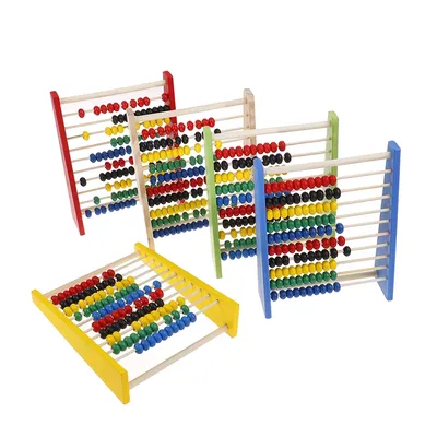Klassische bunte Perlen aus Holz, Abakus, Mathematik, 10-reihig, Zähl-Tos für Kinder im Alter von 3–6 Jahren, frühe Bildung Image