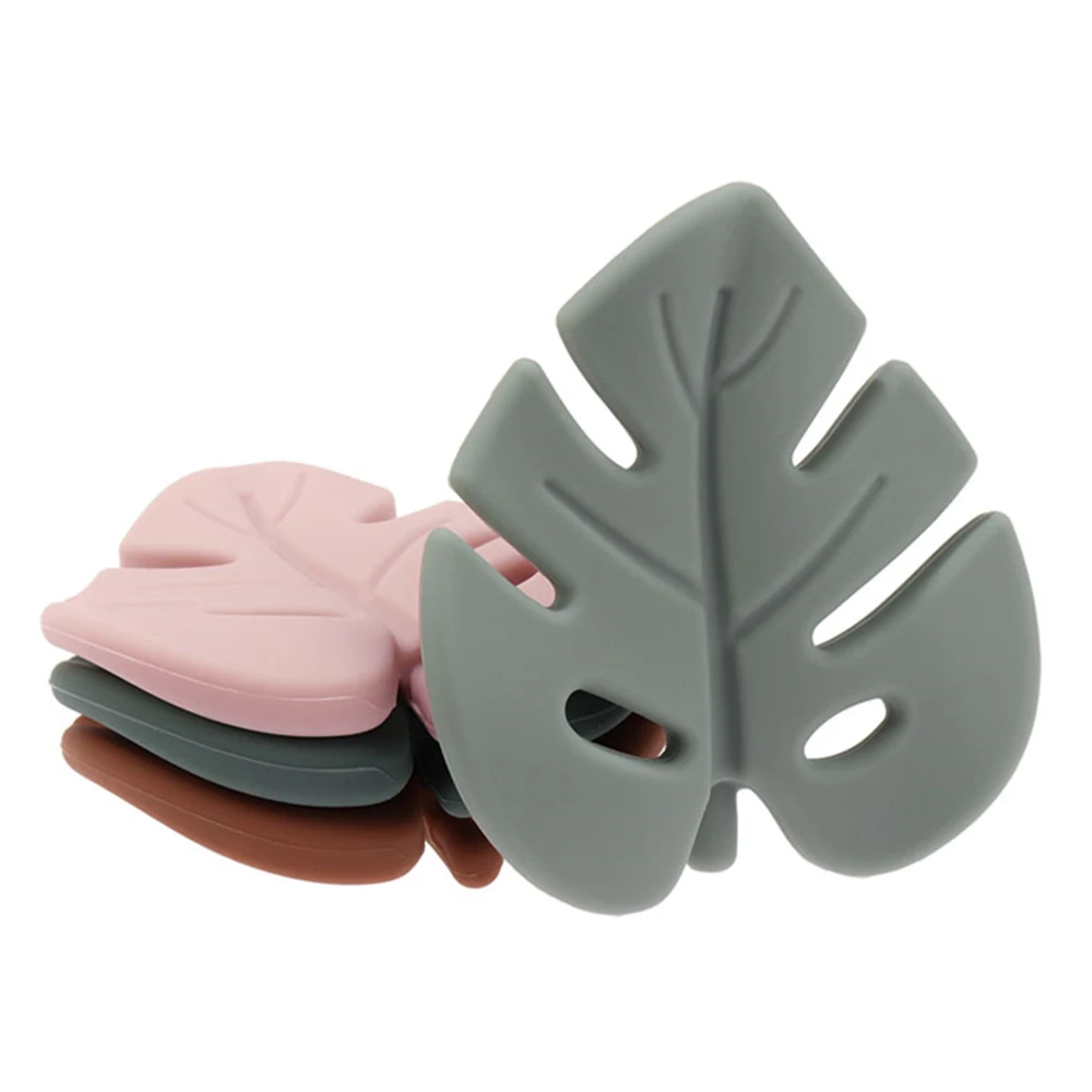 TYRY.HU 1PC Silikon Beißring Baby Cartoon Blatt Form Food Grade Silikon Zahnen Rassel für Neugeborene Pflege Infant Molaren Spielzeug Image