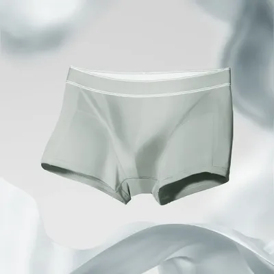 3 Paar Herren-Unterhosen aus Eisseide, viereckige Herren-Hosenmanschetten, antibakterielle, flache, kurze Unterhosen, Sommerhose Image