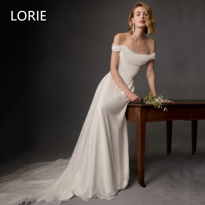 LORIE Sexy A-Linie Luxus Off Shoulder Brautkleider Bescheidenes Brautkleid Rückenfreie Brautkleider Maßgeschneidert 2025 Image