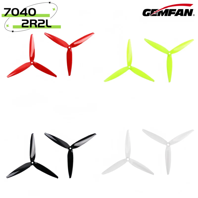 2 Paare 4 stücke 4 Farben gemfan 7,0 4,0 x fpv pc 3 Propeller Propeller blatt cw ccw Welle durch die Maschine mehr Spezial motor Image