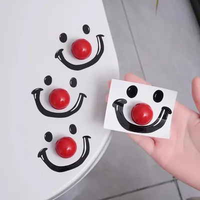 Dopamin Smile Ball Toilettendeckelheber mit Toilettenaufkleber, leicht zu greifende Toilettendekorationsartikel, Badezimmeraufkleber, Toilettendekoration Image