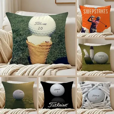 Beliebter Golf Sports T-TitleistS-Famous Anti-Dustmite-Kissenbezug, unsichtbarer Reißverschluss, seidiger kurzer Plüsch-Sofa-Kissenbezug Image