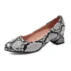 Frauen Schlange Textur Pumpen Runde Kappe Amerikanischen Stil Plus Größen Breite Fitting High Heel Mujer Patchwork Schuhe Frühling 47-33 gelb