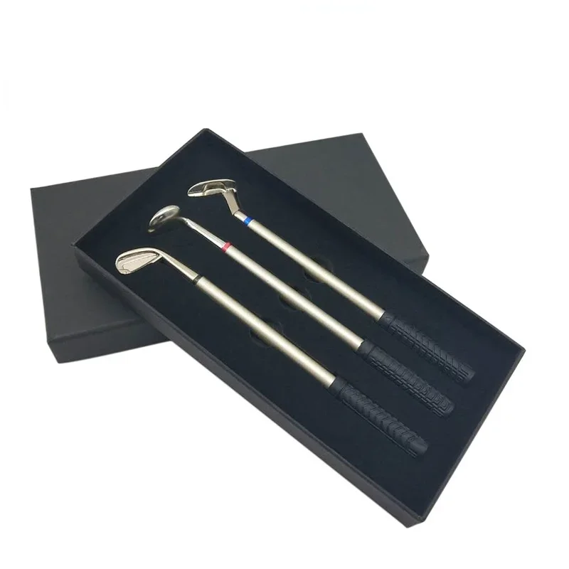 3 teile/satz Gel Stift Kreative Golf Form Schwarz Blau Rot Tinte Gerade Flüssigkeit Stift Kawaii Schreibwaren Schule & Büro Liefert geschenk Box Image