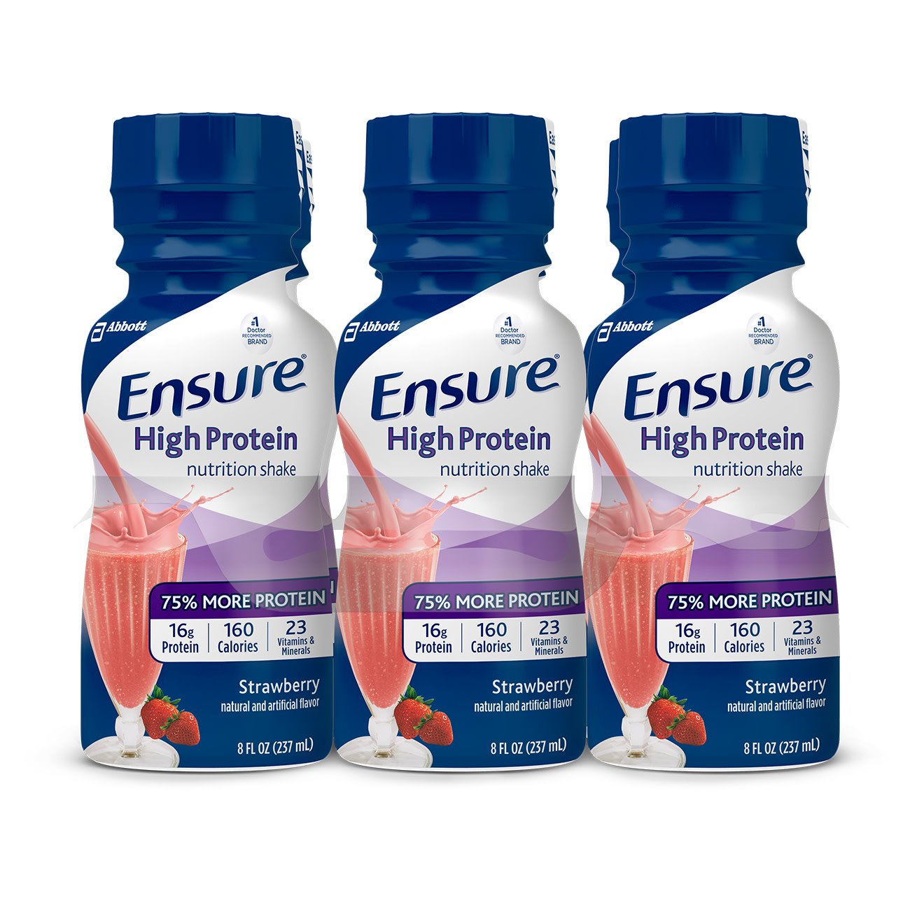 Ensure High Protein Shake Oral Supplement Strawberry Flavor Liquid 8 oz. Bottle (1099235_EA) 1/EA Ensure® High Protein Shake Oral Supplements