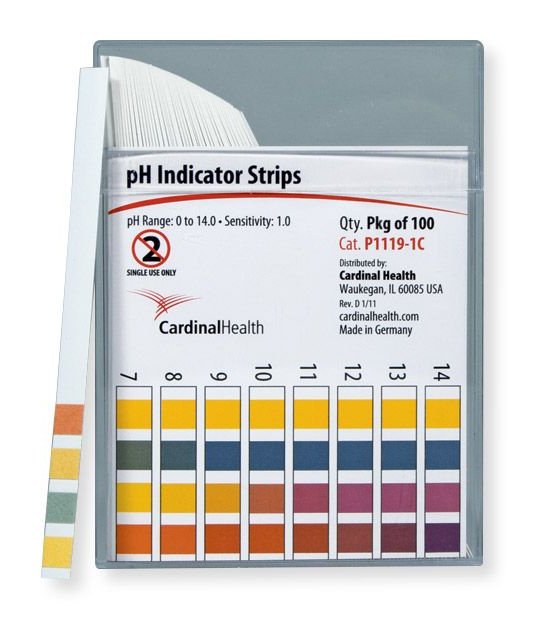 Cardinal Health pH Test Strip 0 to 14.0 (785843_PK) 1/PK Cardinal Health™ pH Test Strips