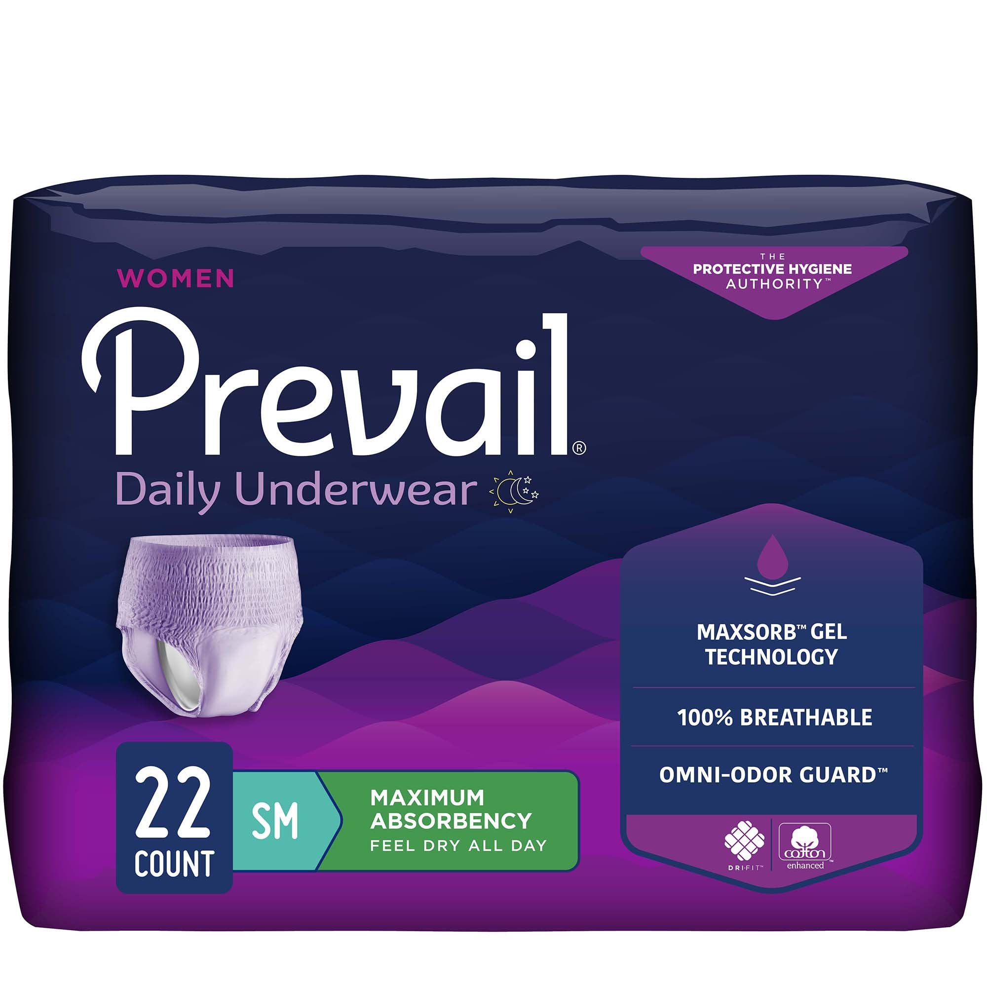 Prevail Daily Underwear Female Adult Absorbent Underwear Pull On with Tear Away Seams Small Disposable Heavy Absorbency (1178181_CS)
