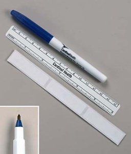 Cardinal Health Skin Marker with Ruler and Labels Gentian Violet Ink Sterile Full Size Tapered Tip (478484_BX) 50/BX Cardinal Health™ Surgical Skin