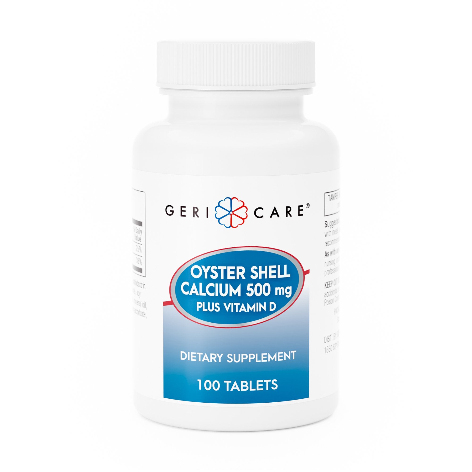 Geri-Care Joint Health Supplement Calcium / Vitamin D 500 mg - 200 IU Strength Tablet 100 per Bottle (852547_CS) 12/CS Geri-Care® Vitamin Supplements