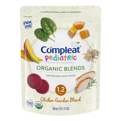 Compleat Pediatric Organic Blends Pediatric Oral Supplement Chicken-Garden Flavor 10.1 oz. Pouch Liquid Organic Food Allergies (1092421_CS) 24/CS Comp