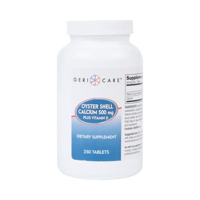 Geri-Care Joint Health Supplement Oyster Shell 200 IU - 500 mg Strength Tablet 250 per Bottle (689189_CS) 12/CS Geri-Care® Vitamin Supplements