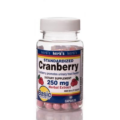 Basic Drug Dietary Supplement Cranberry Extract 250 mg - 30% Strength Capsule 60 per Bottle (995749_BT) 1/BT GoodEarth Products Vitamin Supplements