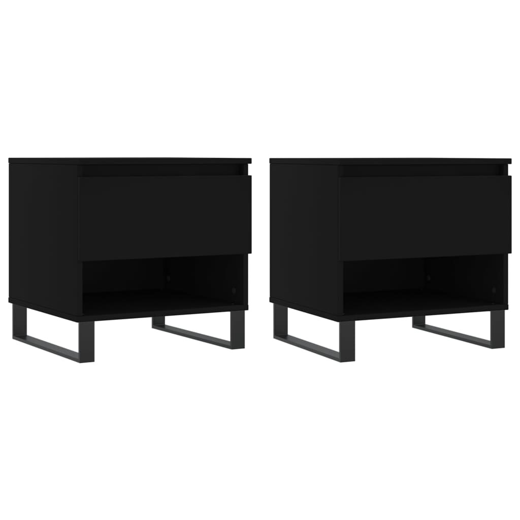 vidaXL Couchtische 2 Stk. Schwarz 50x46x50 cm Holzwerkstoff Image