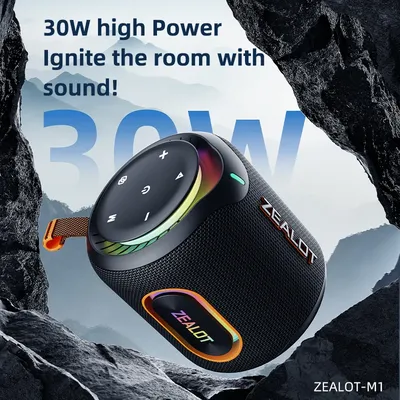 ZEALOT-M1 Speaker Portable Bluetooth Speaker with Enhanced Bass, Bluetooth 5.4, 10H Playtime, for Camping Hiking