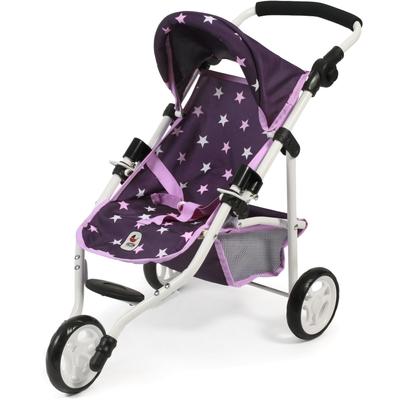 Puppenbuggy CHIC2000 "Jogging-Buggy Lola", lila (stars lila), Puppenwagen, KinderB:33cm H:57cm T:70cm, Metall, Kunststoff, Stoff, mit klappbarem Verdeck, B:33cm H:57cm T:70cm