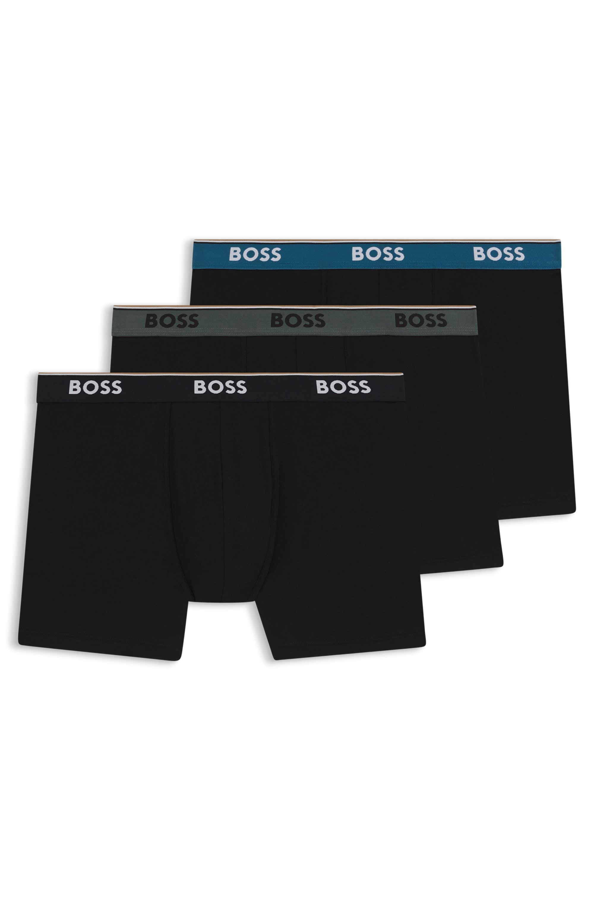 Boxershorts BOSS "BoxerBr 3P Power", Herren, Gr. XXL, open miscellaneous 968, Jersey, Obermaterial: 95% Baumwolle, 5% Elasthan, eng, Unterhosen Image