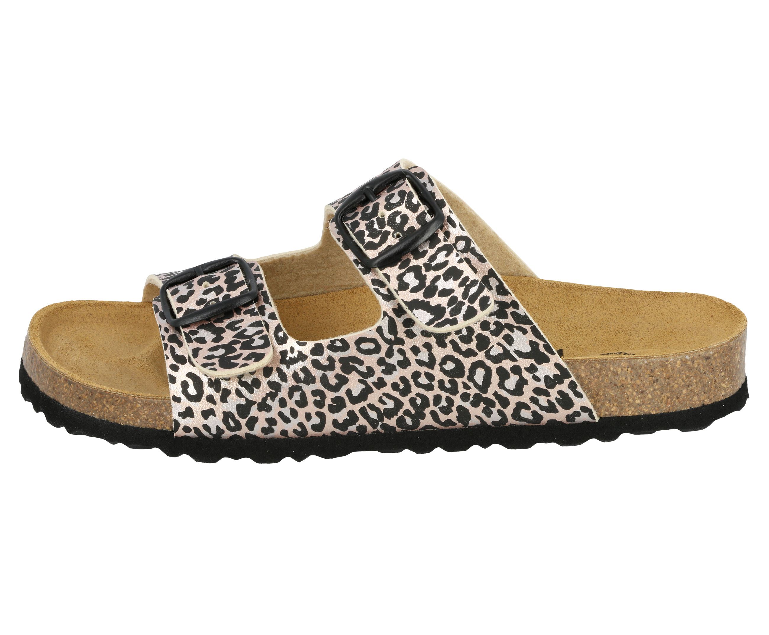 Pantolette LICO "Pantolette Bioline Leo", Damen, Gr. 38, rosa, Synthetik, Schuhe Pantolette