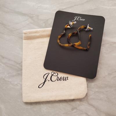 J. Crew Jewelry | J.Crew Valentines Day Hoop Dangle Drop Tortoise Heart Drop Dagnle Earrings | Color: Brown/Tan | Size: Os