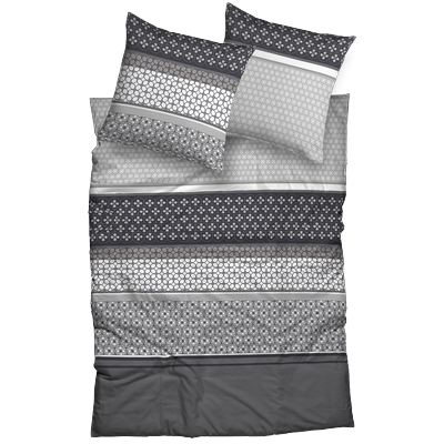 Bettwäsche CASATEX "Poupy", grau (grau, anthrazit), B/L: 135cm x 200cm, , Satin, B/L: 80cm x 80cm, Satin, Obermaterial: 100% Baumwolle, Bettwäsche, elegant und trendig Image