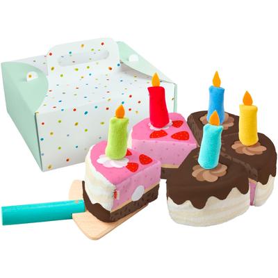 Spiellebensmittel HABA "Creative Play - Geburtstagstorte", bunt, Kaufladensortimente, Kinder, Polyester, Holz, Papier