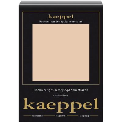 Spannbettlaken KAEPPEL "Single Jersey Mako Cotton", beige (leinen), B:180-200cm L:200cm, Jersey, Obermaterial: 100% Baumwolle, Laken, Bettlaken aus 100% Baumwolle Image