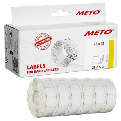METO Preisetiketten 6 Rollen à 1000 Etiketten weiß 22,0 x 12,0 mm Image