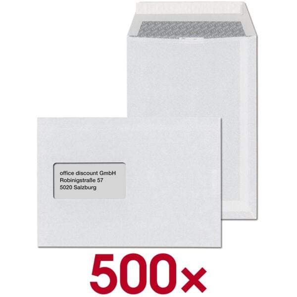 ÖKI 500 Versandtaschen DIN C5 90 g/m² mit Fenster, 22.9x16.2 cm Image