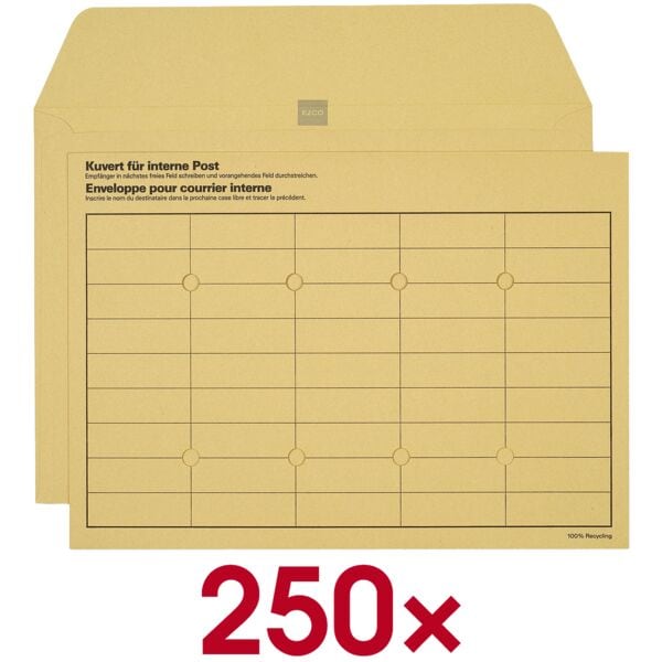ELCO 250 Hauspostversandtaschen DIN C4 120 g/m² ohne Fenster braun, 22.9x32.4 cm