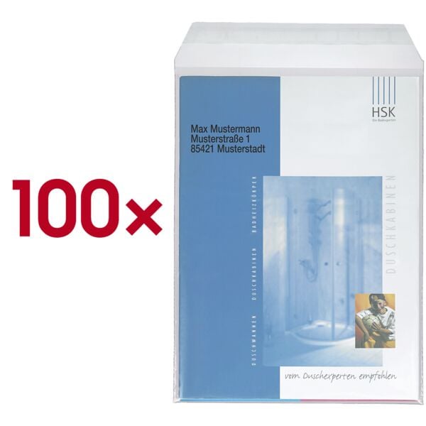 docuCARE 100er-Pack Folienversandtaschen »ohne Fenster« DIN B4 transparent transparent Image