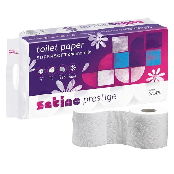 wepa Toilettenpapier prestige Kamille 3-lagig 8 Rollen weiß