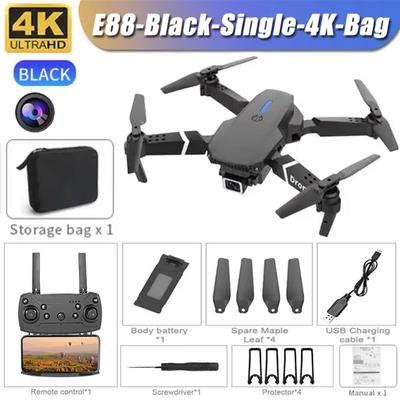 E99 Pro Drone With 6K Camera Foldable Quadcopter Remote Control UAV black single 4k bag