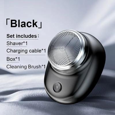 Mini Electric Shaver Portable Wireless Charging Razor For Travel | Detachable Pocket Trimmer For Beard & Body Hair black