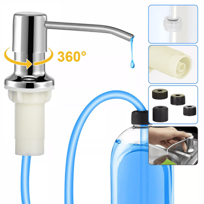 Sink Soap Dispenser, Stainless Steel Kitchen Hands Liquid Pump Bottle Tube For Countertop, Built In Sink Mount, Durable Sink Soap Dispenser, Stainless Steel Kitchen Hands Liquid Pump Bottle Tube For Countertop, Built In Sink Mount, Durable