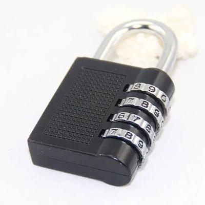 4 Digit Password Padlock With Long Shackle Secure Gym Locker, School Locker & Fence Gate Lock black 1pcs