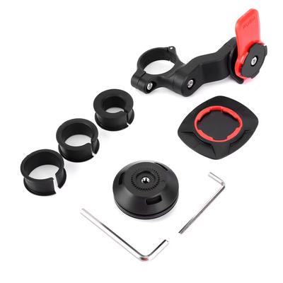 Shockproof Motorcycle & Bike Phone Holder 360 Rotating Handlebar Mount With Quad Lock & GPS Support red Set I