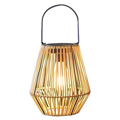 Rattan Solar Lantern Outdoor Hanging Light Waterproof Bamboo Weave With Bulb Or Battery Box with Bulb